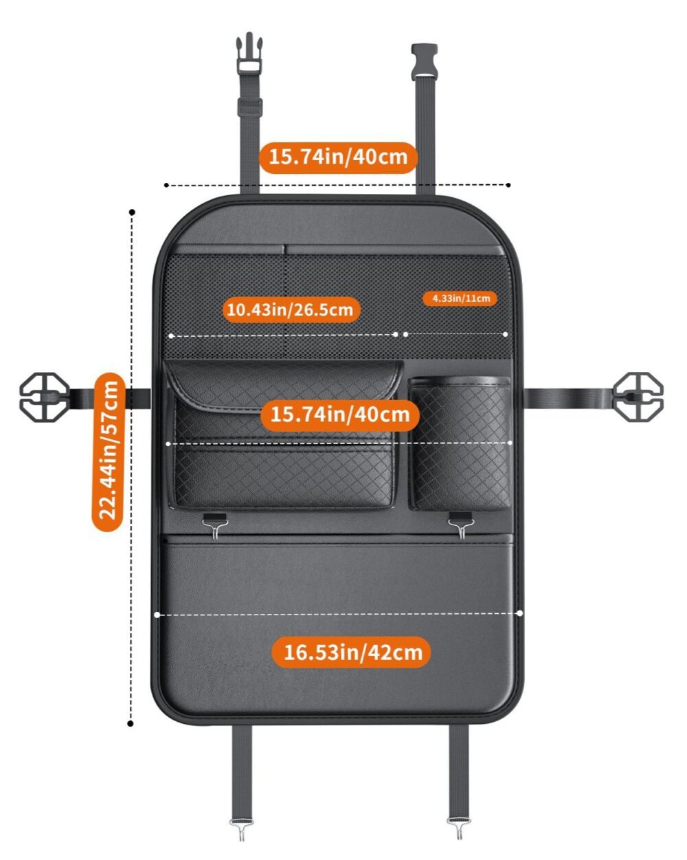 d98b43002217452232739d4d226c5790 Car organizer for front seats with compartments D03 black