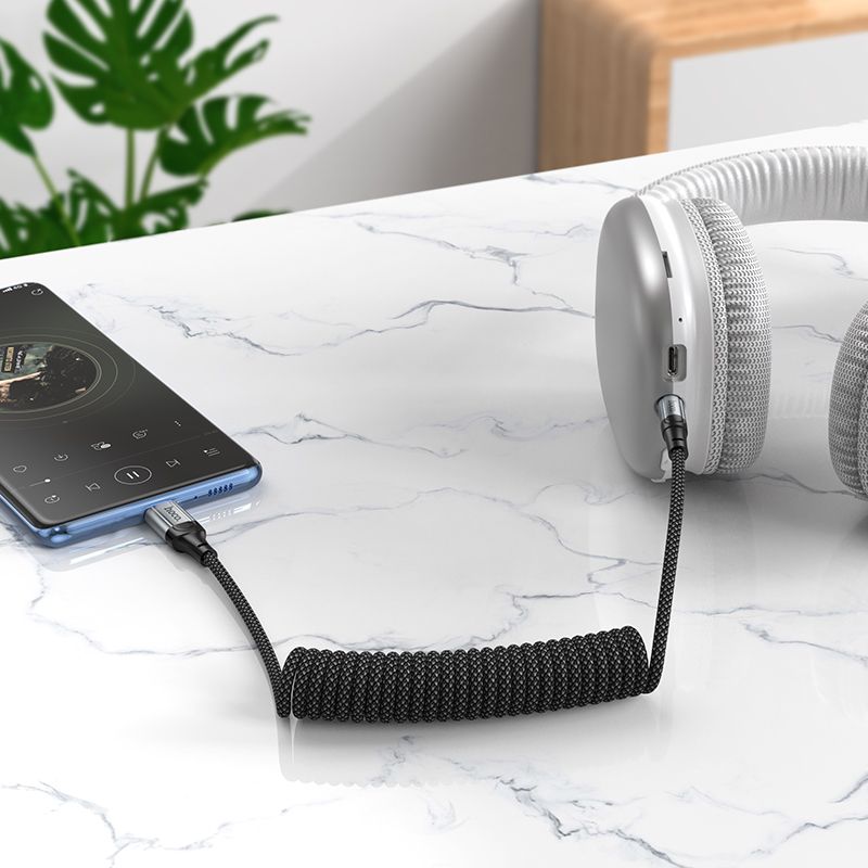 da9277f608ce7abe8b9cfa48e56b038a Cable AUX Jack 3,5 mm to USB C Hoco 1,5 m UPA33B black