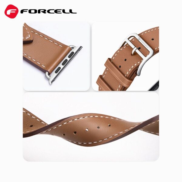 dae46662d0107e5e1ab93963b29650a7 FORCELL F-DESIGN FA20 eco leather strap for APPLE Watch 42 / 44 / 45 / 49 mm brown