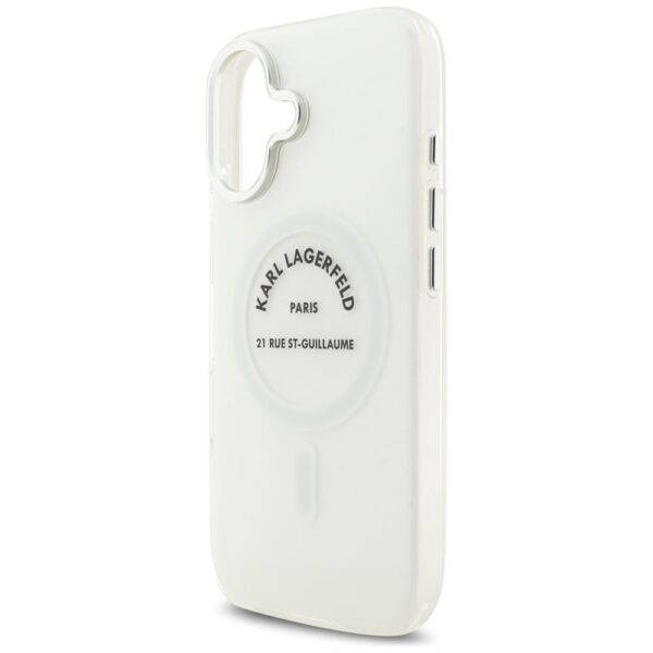 KARL LAGERFELD case for IPHONE 17 compatible with MagSafe KLHMP17SHKRSGPT (IML Karl RSG Logo) transparent