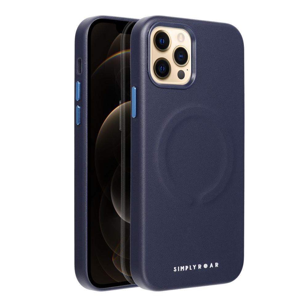 ROAR case LEATHER MAG compatible with MagSafe for IPHONE 12 Pro navy