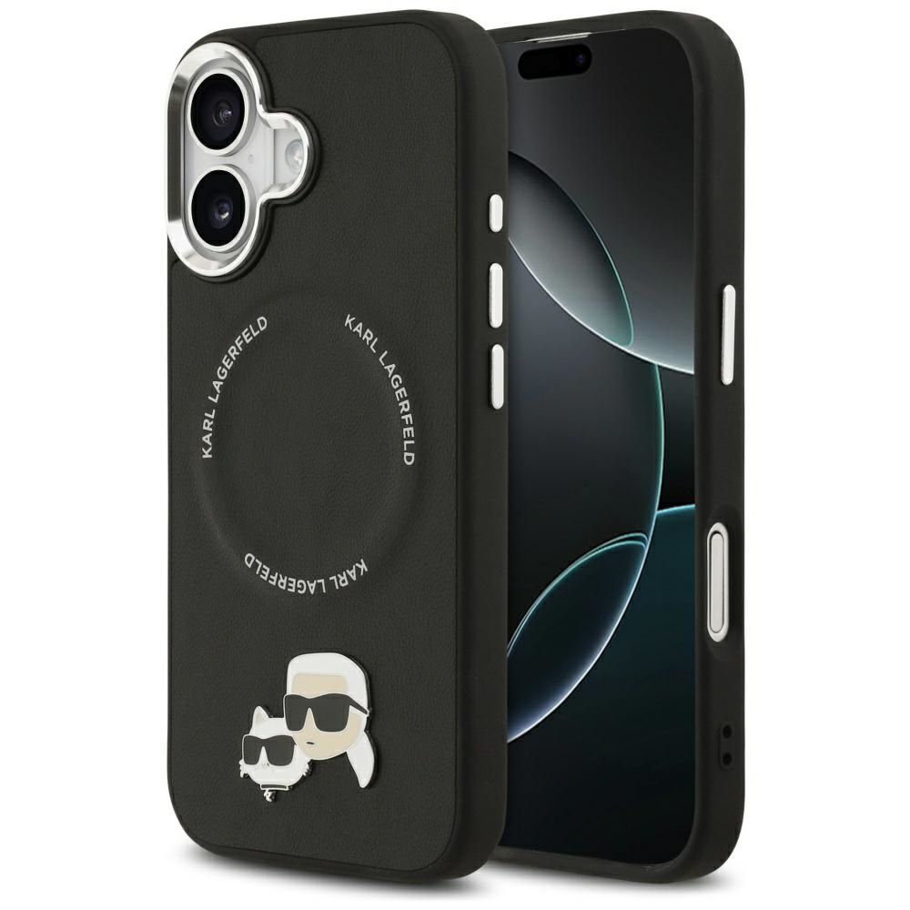 ddb3d0c1bb1968244608184b2535a12d KARL LAGERFELD case for IPHONE 17 compatible with MagSafe KLHMP17SPSMLRKCK (PU K&C Pins) black