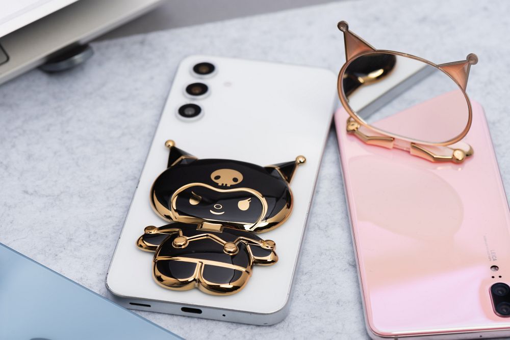 Phone stand DOLL - stick-on - czarny