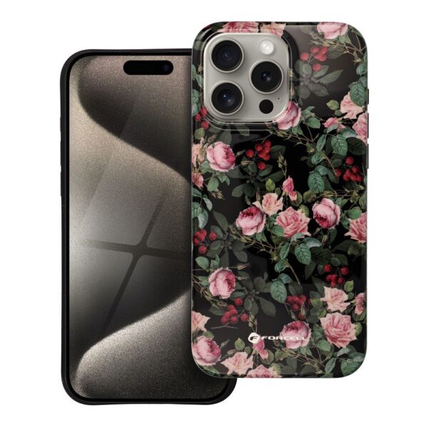 FORCELL F-PROTECT Mirage, Military Drop-Tested case compatible with MagSafe for IPHONE 15 PRO MAX rose drama