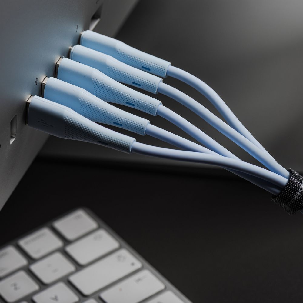 FORCELL F-ENERGY C343 cable USB A to Lightning 2,4A 12W Silicone 1 m blue