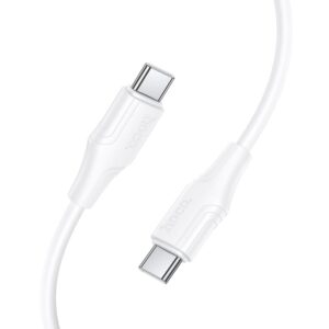 Silicone Cable USB C to USB C Hoco 3A 60W 1 m X124 white