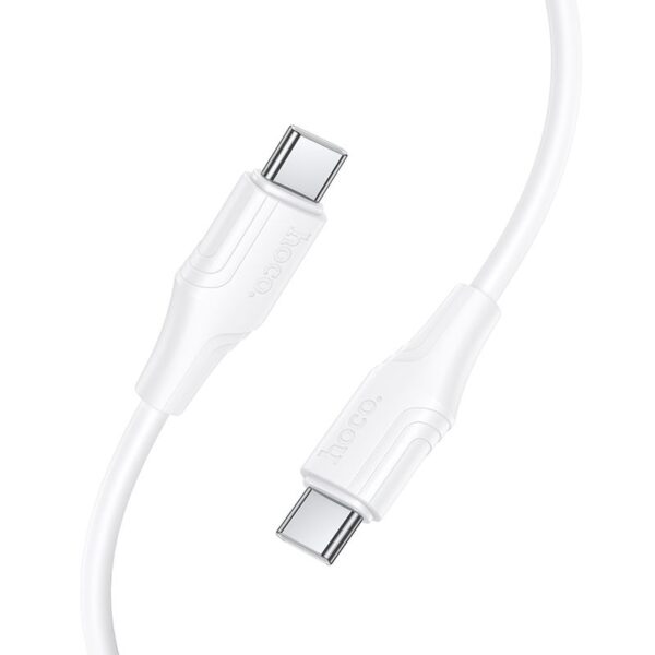 Silicone Cable USB C to USB C Hoco 3A 60W 1 m X124 white