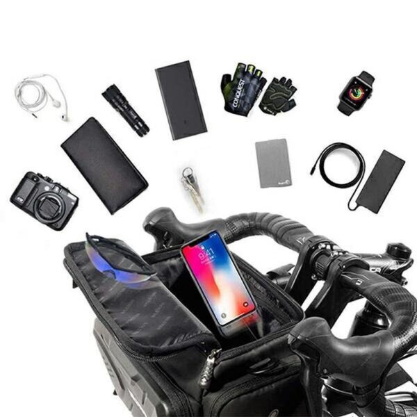 e13fb67cd96f213b1ee6b06e6ccb3876 WILDMAN traveling bag for bike handlebars with zipper 4L GS6 black