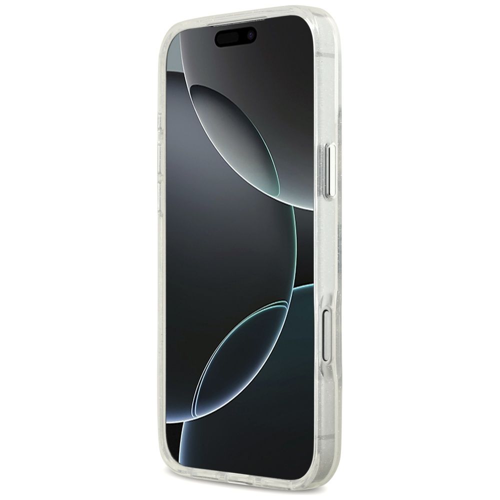 e1bd5de118272548208994a5367b1479 KARL LAGERFELD case for IPHONE 17 Pro Max compatible with MagSafe KLHMP17XHGKCGKBT (IML Glitter K&C Sketch Logo) transparent