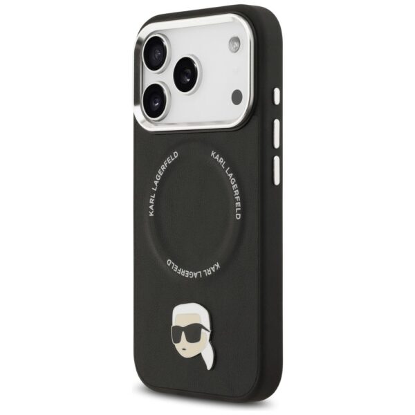 KARL LAGERFELD case for IPHONE 17 Pro Max compatible with MagSafe KLHMP17XPSMLRKLK (PU Karl Pin) black