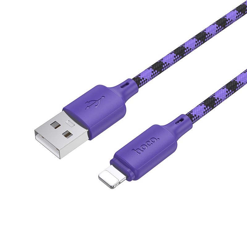 Cable USB A to Lightning Hoco 2,4A 1 m X116 gradient purple