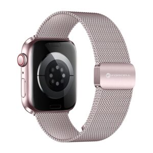 e4807ee6403fdb5315d122a63b64ed31 FORCELL F-DESIGN FA14 magnetic stainless steel strap for APPLE Watch 42 / 44 / 45 / 49 mm pink