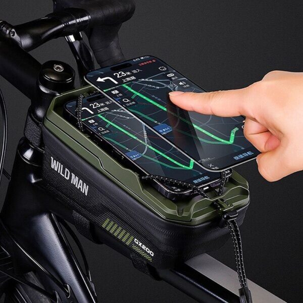 e8ce372aca97fce7ad4d29f6660c58bb WILDMAN traveling bag for bike frame with zipper 1L (4 "- 7") GX200 green