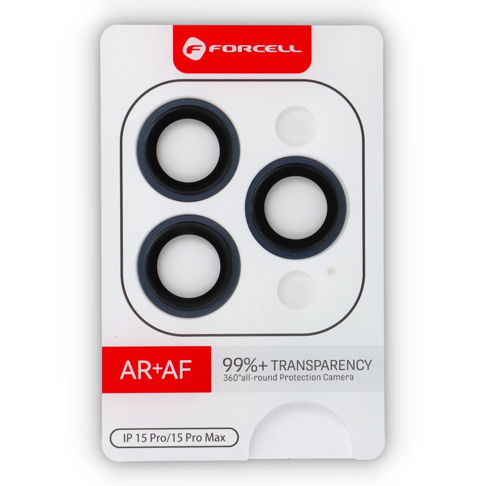 Forcell Premium Camera Lens Tempered Glass - for iPhone 15 Pro / 15 Pro Max Blue Titanium
