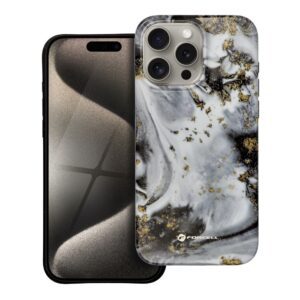 FORCELL F-PROTECT Mirage, Military Drop-Tested case compatible with MagSafe for IPHONE 15 PRO MAX silver fog