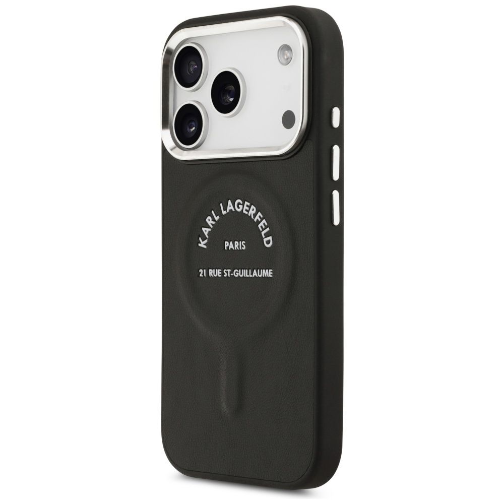 e948c9cb2d66881b4e01647fa8ed20e9 KARL LAGERFELD case for IPHONE 17 Pro Max compatible with MagSafe KLHMP17XPSKRSGEK (PU W/ Karl RSG Logo) black