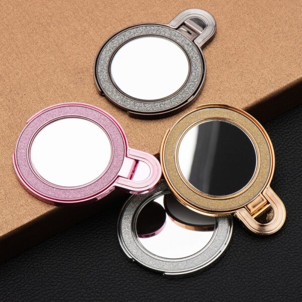 Phone stand CIRCLE MIRROR - stick-on - gold