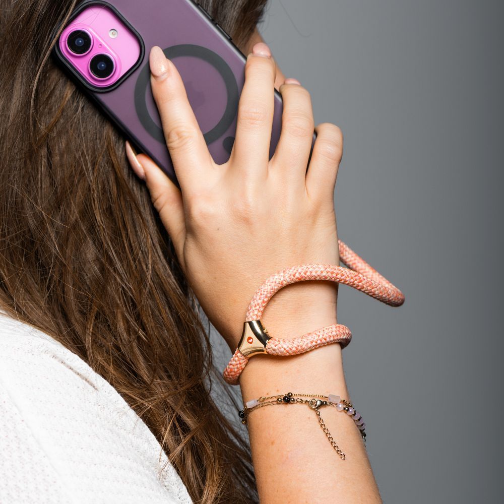 eb8a3975d25c98e5e5388ab35129201c FORCELL F-DESIGN R10X40 wrist phone lanyard with adjustable length (max 20cm in the loop) pink white