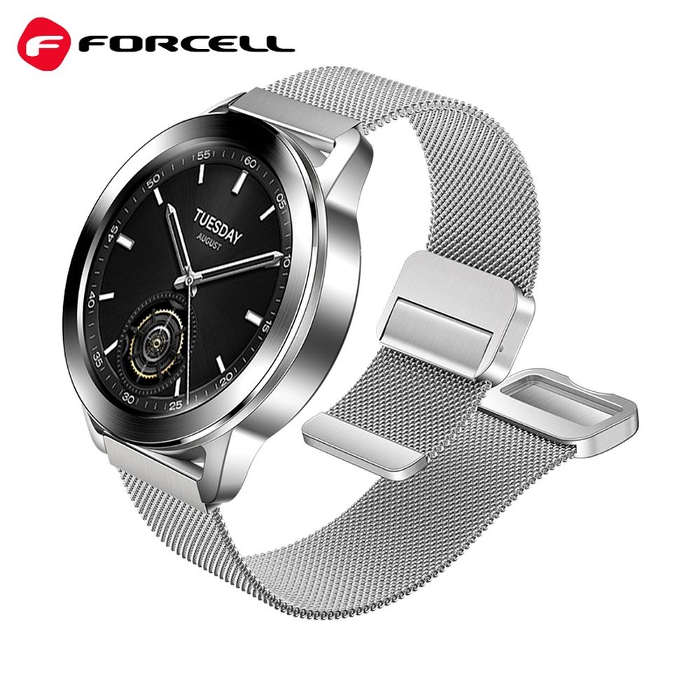 ec5dcb6dde00a2d4ade38914dcb9046c FORCELL F-DESIGN FS11 magnetic stailess steel strap for SAMSUNG Watch 22 mm silver