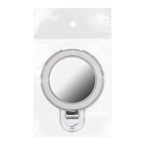 Phone stand CIRCLE MIRROR - stick-on - silver