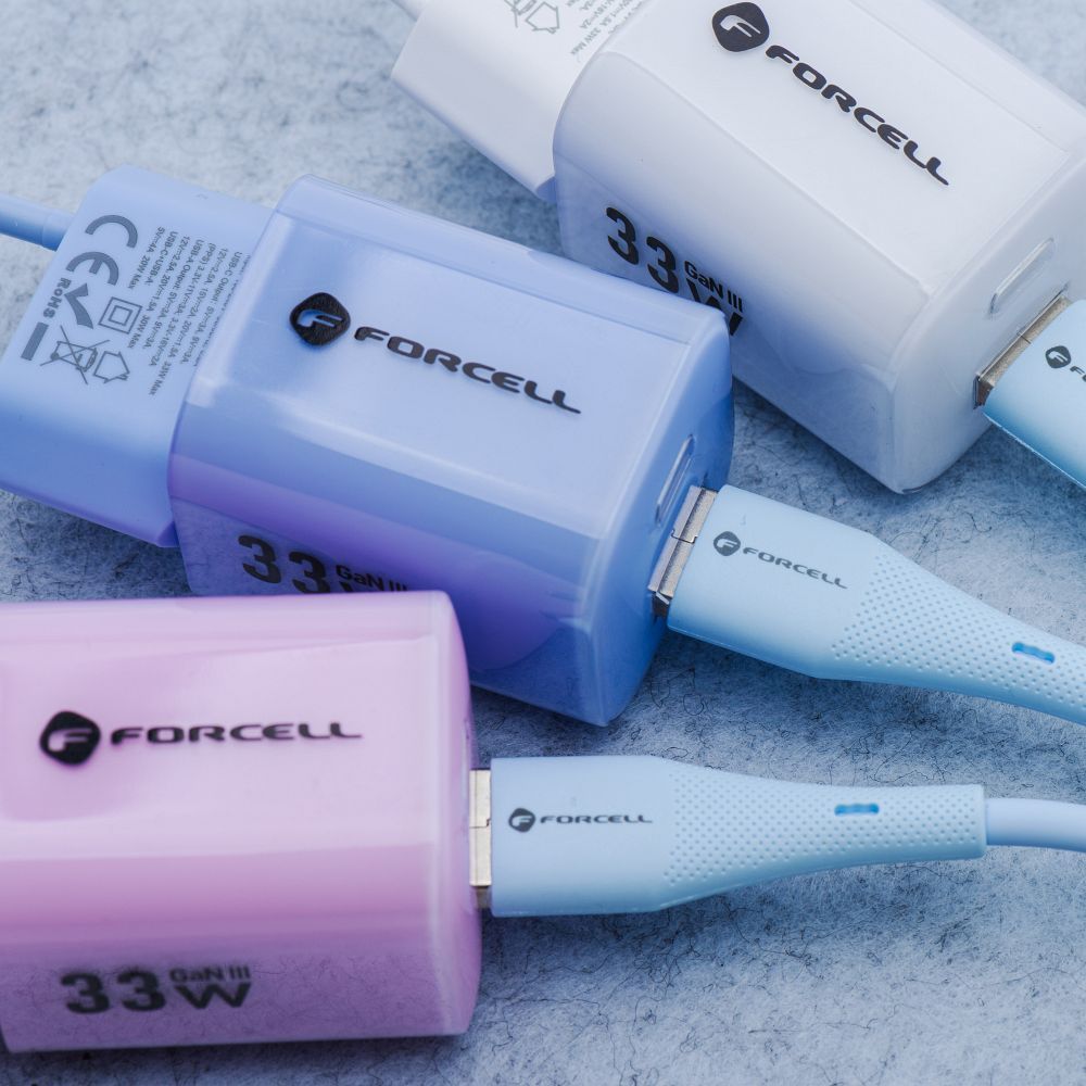 FORCELL F-ENERGY C343 cable USB A to Lightning 2,4A 12W Silicone 1 m blue