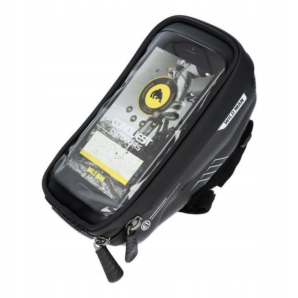 f9229709ae783598d071b8724c0202e1 WILDMAN traveling bag for bike handlebars with zipper 1L (4 "- 7") E1 black