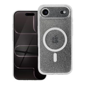 CLEAR MAG COVER case with camera protection compatible with MagSafe for IPHONE 17 Air transparent glitter