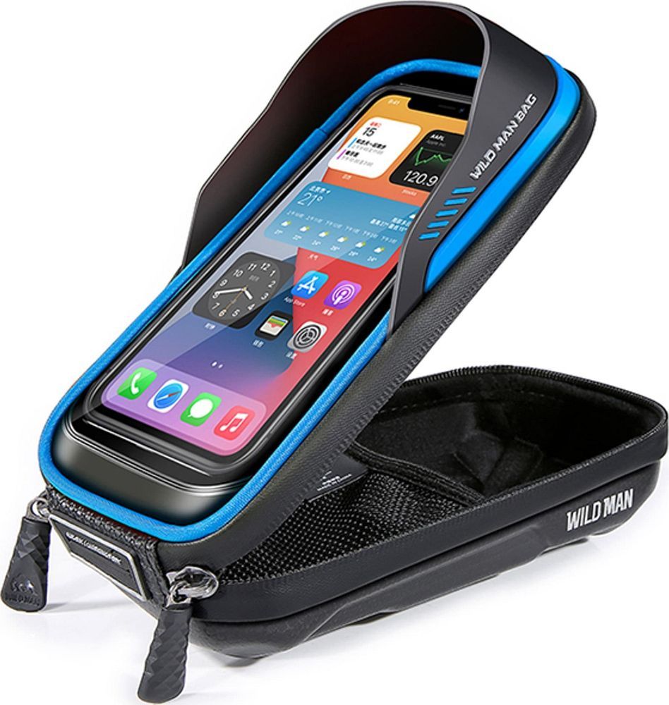 fd4fbed1614f40580e2dfee4f8771224 WILDMAN traveling bag for bike handlebars with zipper 0,5L (4 "- 7") ES16 black