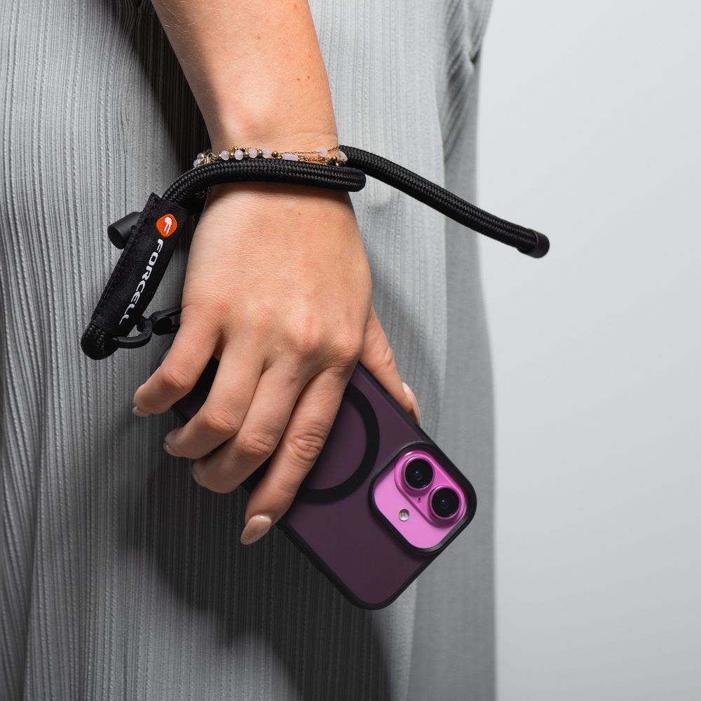 fdaeb263ece9442df25bf0534af3a810 FORCELL F-DESIGN R10X40 wrist phone lanyard with adjustable length (max 20cm in the loop) black