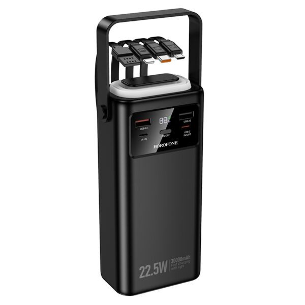 foto_add-321025 Borofone Power Bank 30000mAh BJ65 High - 2xUSB + Type C - QC 3.0 22,5W + PD 20W with USB, Type C, Lightning and micro USB black