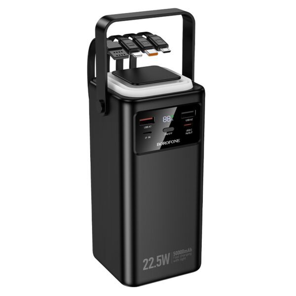 foto_add-321033 Borofone Power Bank 50000mAh BJ65A High - 2xUSB + Type C - QC 3.0 22,5W + PD 20W with USB, Type C, Lightning and micro USB black