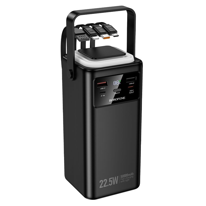 foto_add-321033 Borofone Power Bank 50000mAh BJ65A High - 2xUSB + Type C - QC 3.0 22,5W + PD 20W with USB, Type C, Lightning and micro USB black