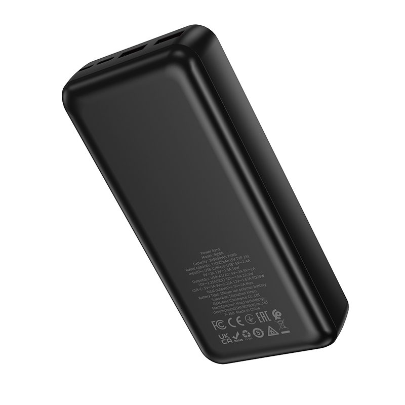foto_add-321178 Borofone Power Bank 20000mAh BJ80A Clever - 2xUSB + Type C - QC 3.0 22,5W + PD 20W black