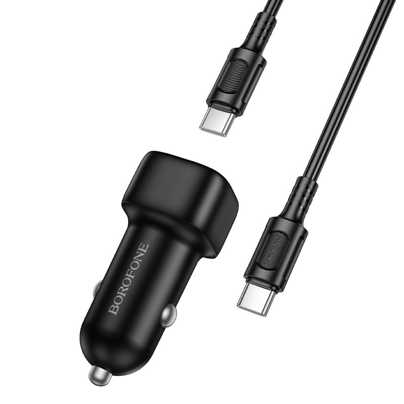 foto_add-321221 Borofone Car charger BZ34B Cloud - USB + Type C - QC 3.0 PD 38W with Type C to Type C cable black