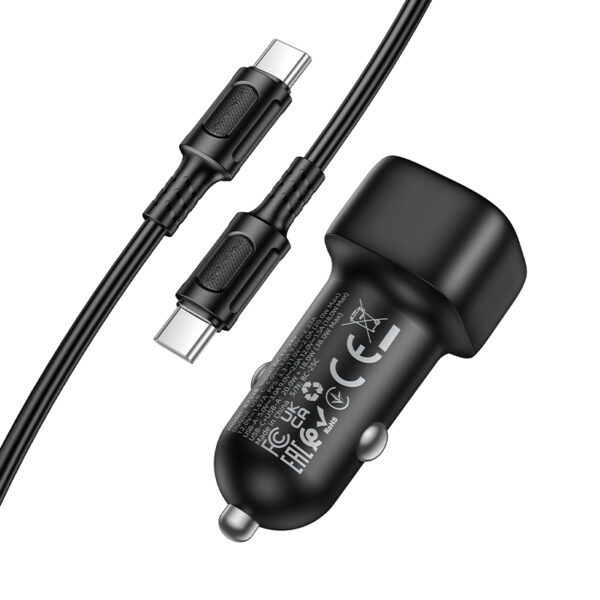 foto_add-321222 Borofone Car charger BZ34B Cloud - USB + Type C - QC 3.0 PD 38W with Type C to Type C cable black