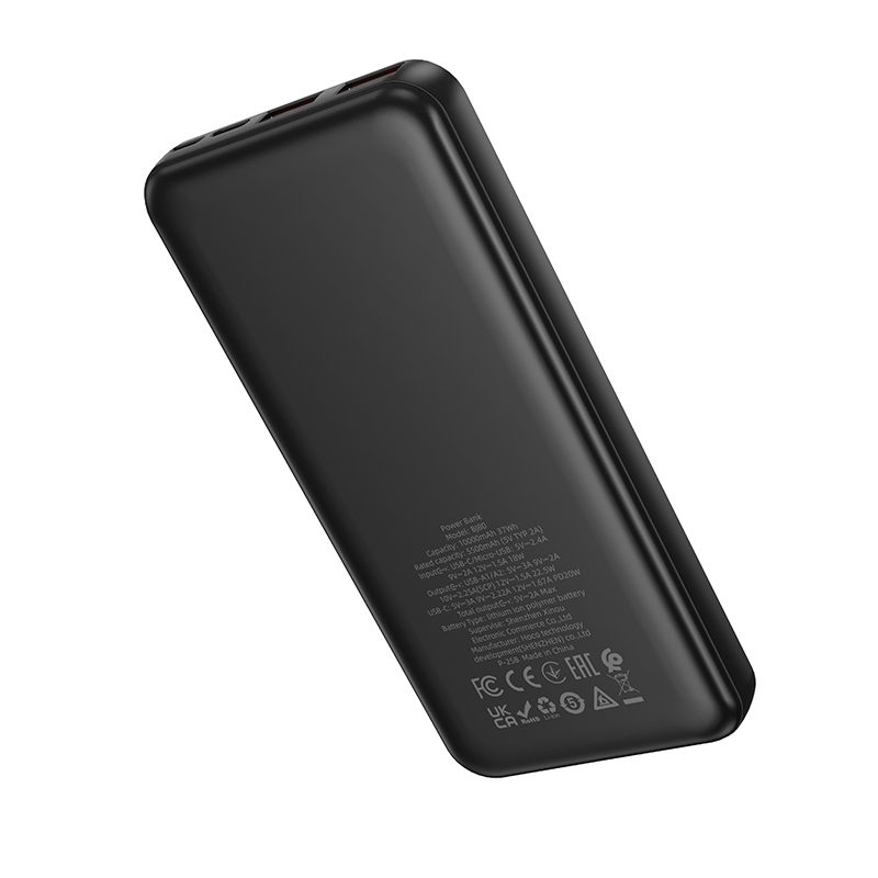 foto_add-321251 Borofone Power Bank 10000mAh BJ80 Clever - 2xUSB + Type C - QC 3.0 22,5W PD 20W black