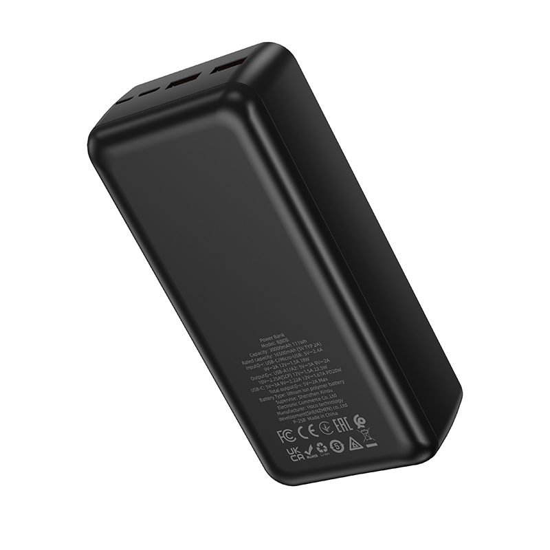 foto_add-321257 Borofone Power Bank 30000mAh BJ80B Clever - 2xUSB + Type C - QC 3.0 22,5W PD 20W black