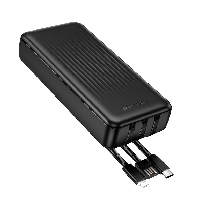 foto_add-321320 Borofone Power Bank 20000mAh BJ79A Clever - USB -  with Type C and Lightning cables black