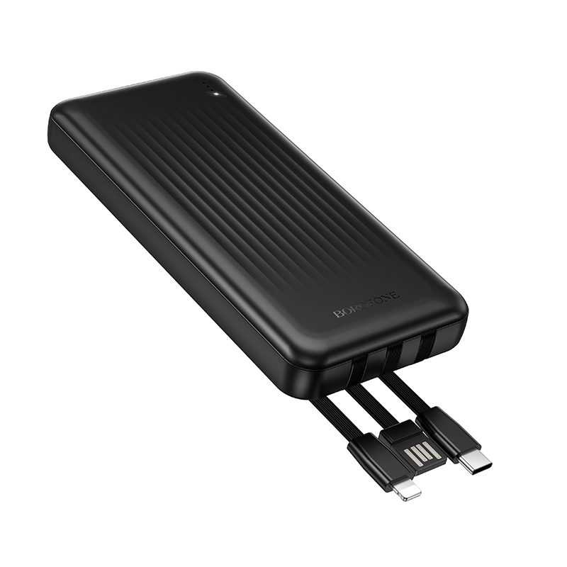 foto_add-332419 Borofone Power Bank 10000mAh BJ79 Clever - USB - with Type C and Lightning cables black