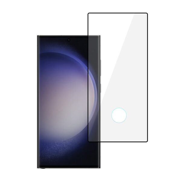 Tel Protect Full Glue 6D Tempered Glass for SAMSUNG GALAXY S23 ULTRA BLACK (with a hole for a scanner)