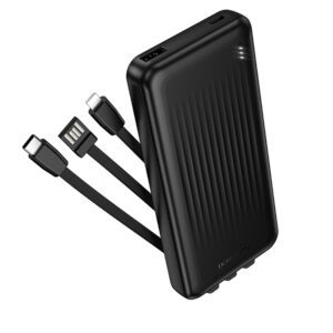 Borofone Power Bank 10000mAh BJ79 Clever - USB - with Type C and Lightning cables black