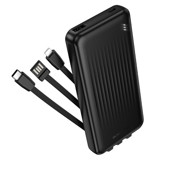 product-103027 Borofone Power Bank 10000mAh BJ79 Clever - USB - with Type C and Lightning cables black