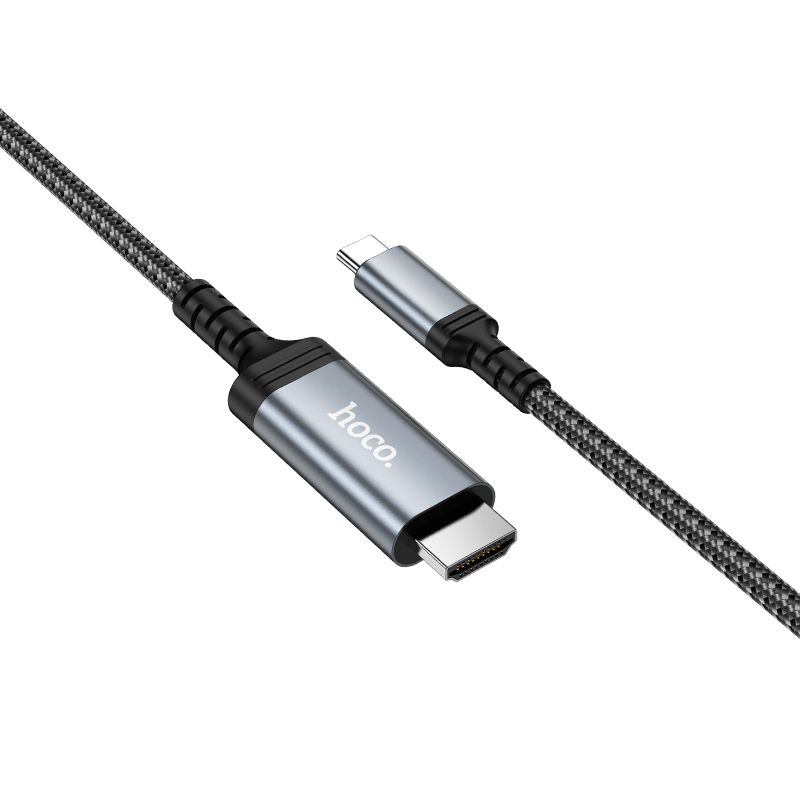 Screen mirroring cable USB C to HDMI Hoco 4K 30Hz 1,8 m UA43 metal gray