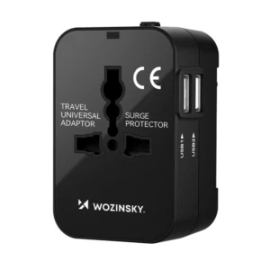 Wozinsky WUTWC Travel Adapter Universal 24W EU / US / AUS / UK / 2x USB-A - Blackeng