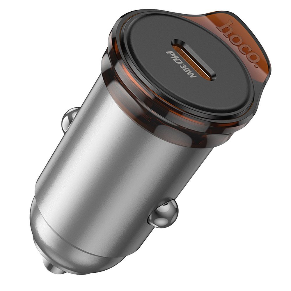 19371dc19e38f48a8805fef2c32b488c Car charger Hoco USB C QC PD 30W NZ16 metal gray