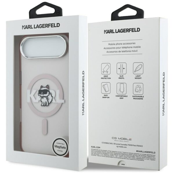 199782_8 Karl Lagerfeld IML Choupette Sketch Logo MagSafe Case for iPhone 17 Air - Pinkeng