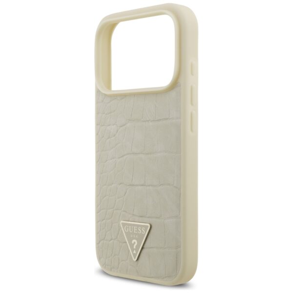 Guess Croco Triangle Logo MagSafe case for iPhone 17 Pro - goldeng