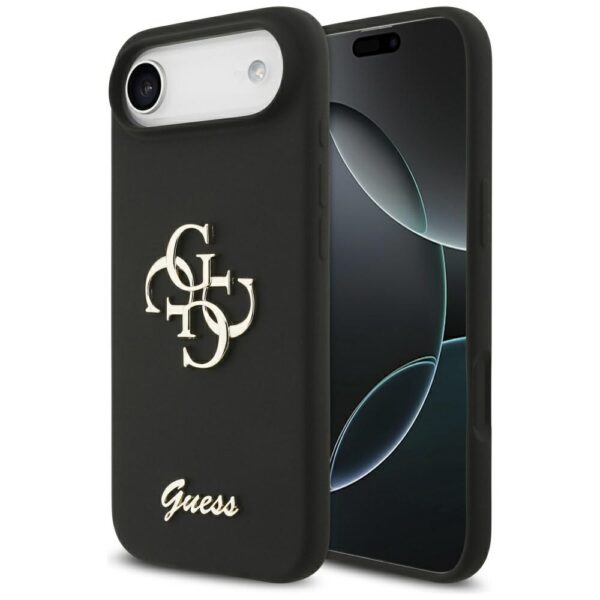 201229_1 Guess Silicone Big 4G Script case for iPhone Air - blackeng