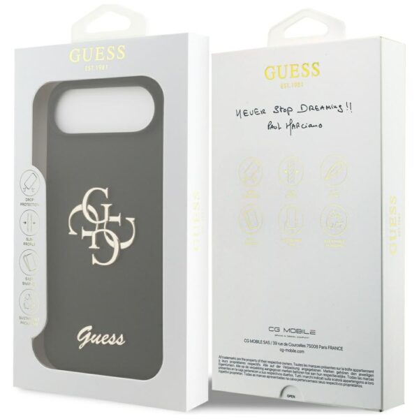 201229_8 Guess Silicone Big 4G Script case for iPhone Air - blackeng