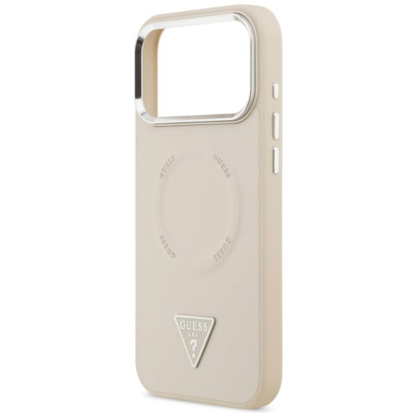 201234_6 Guess Triangle Logo MagSafe Case for iPhone 17 Pro Max - Beigeeng
